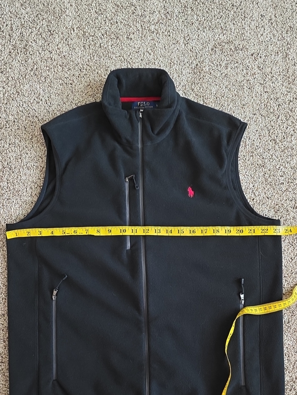 Polo Ralph Lauren Sz L Performance Fleece Vest Black - Picture 9 of 11